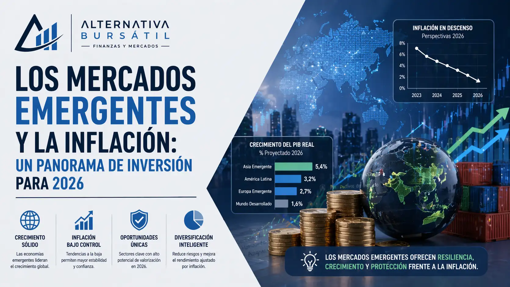 Imagen destacada del articulo: Los Mercados Emergentes y la Inflación: Panorama de Inversión para 2026