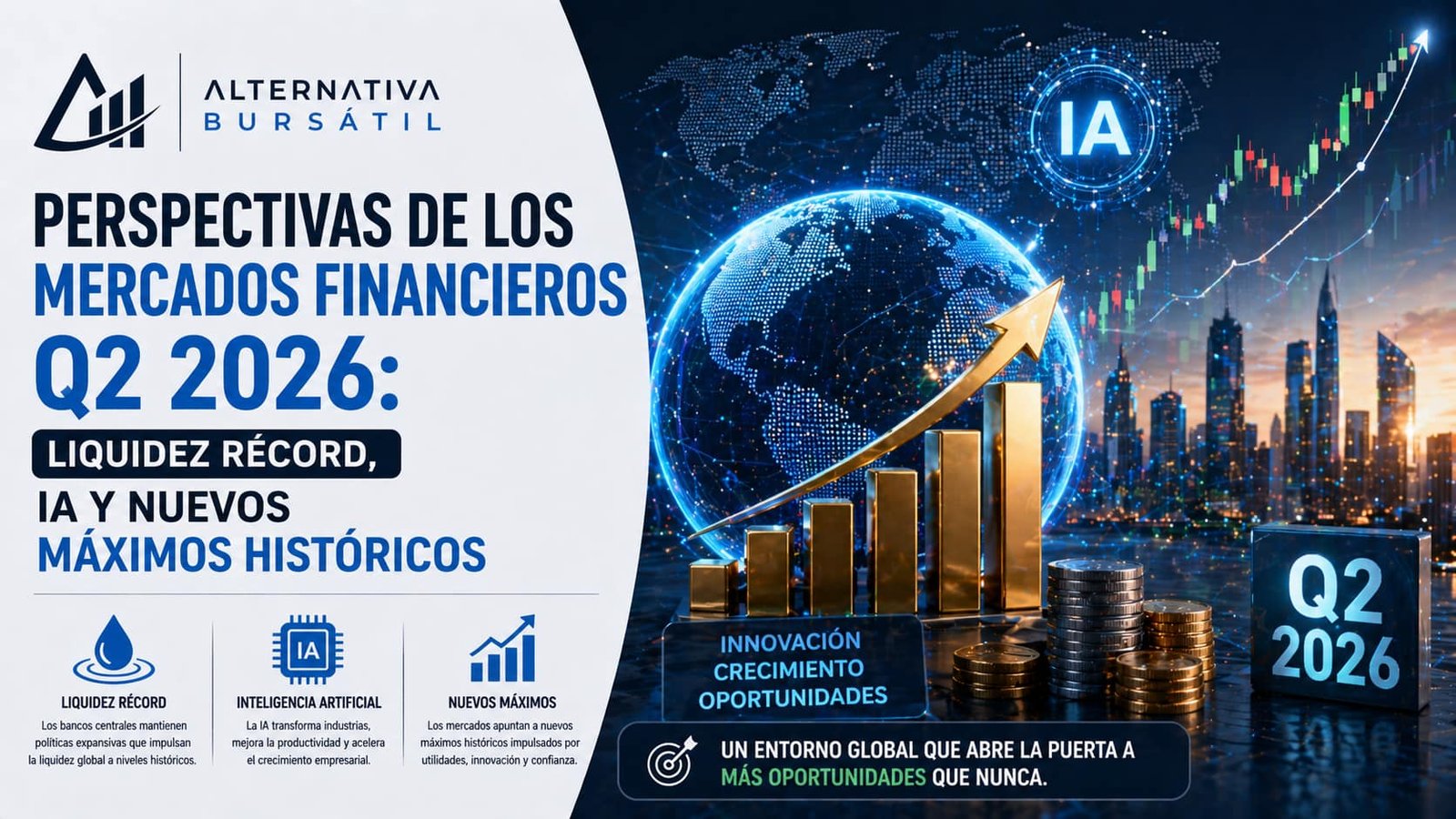Perspectivas de los mercados financieros Q2 2026: liquidez récord, IA y nuevos máximos históricos