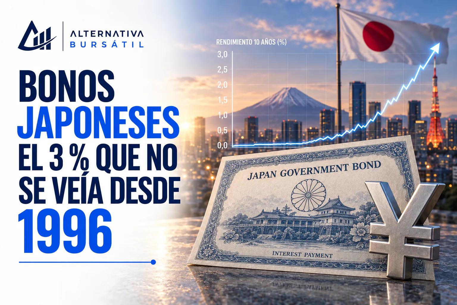Bonos japoneses: el 3 % que no se veía desde 1996 y por qué llega a tu cartera